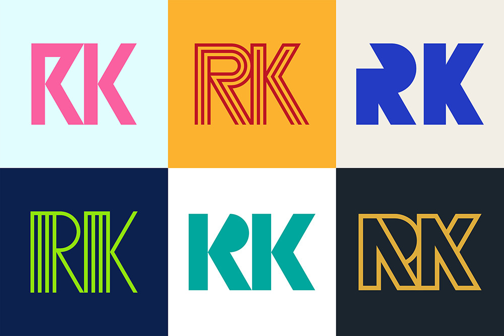 Set of letter RK logos, an Object Graphic by NataliiaVolyk