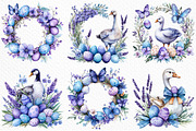 Watercolor Purple Easter Clipart, an Illustration by Craft Nest (Thumbnail 3 of 9)