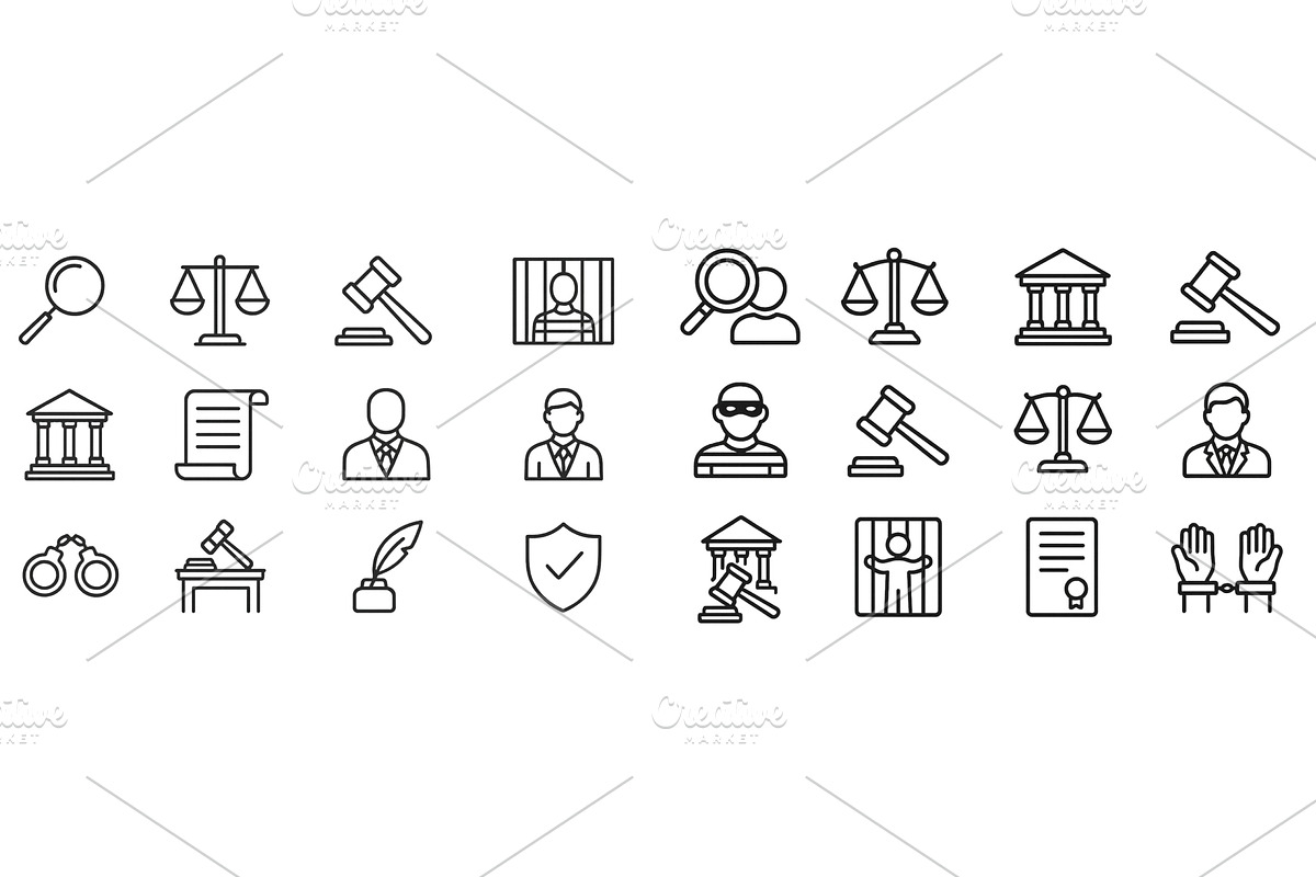 Courtroom symbols represent justice, an Object Illustration by ZinetroN