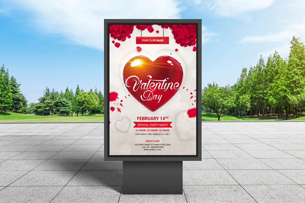 Valentine’s Day Party Flyer Template, a Flyer Template by retrographix (Photo 4 of 4)