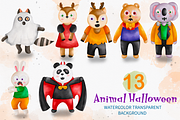 Animal Halloween, Halloween Clipart, an Animal Illustration by Apixsala (Thumbnail 5 of 14)