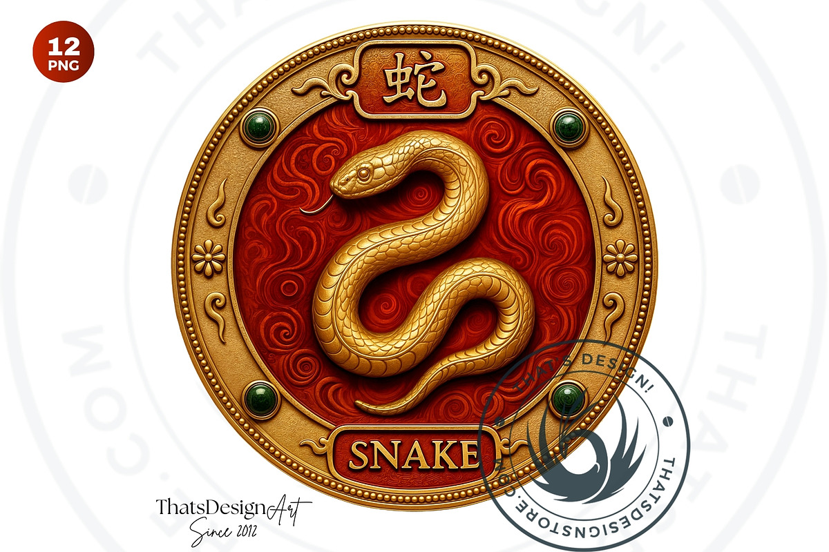 Chinese zodiac Clipart set V2, a Decorative Illustration by ThatsDesignArt (Photo 10 of 10)