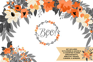 Halloween Flowers, Leaves, & Wreaths