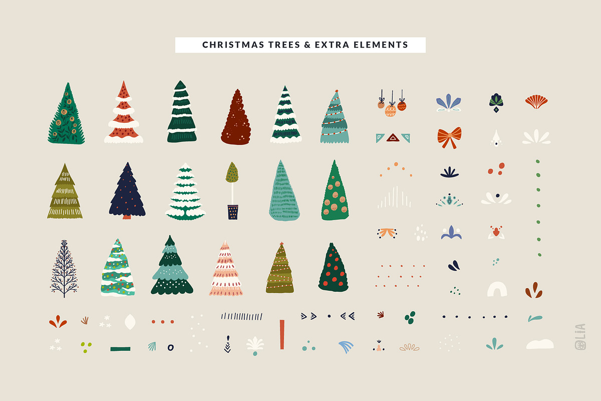 Christmas holiday houses & clipart, a Seasonal Illustration by Olia (Photo 9 of 13)
