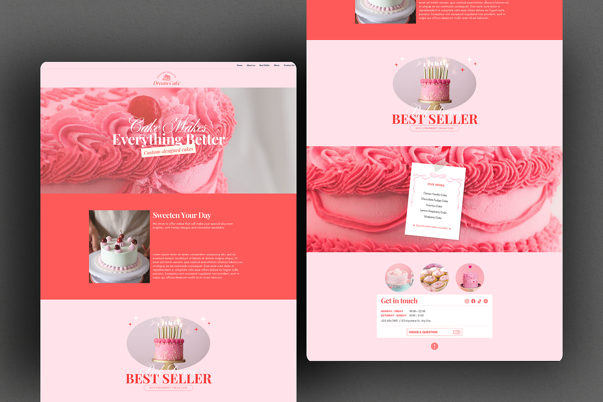 Cake Shop Canva Website Template, a Websites & App Template by MiavoDesign (Photo 2 of 4)