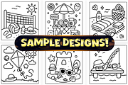 Bold Easy Summer Fun Coloring Page, a Seasonal Illustration by Craftsbeefy (Thumbnail 2 of 4)