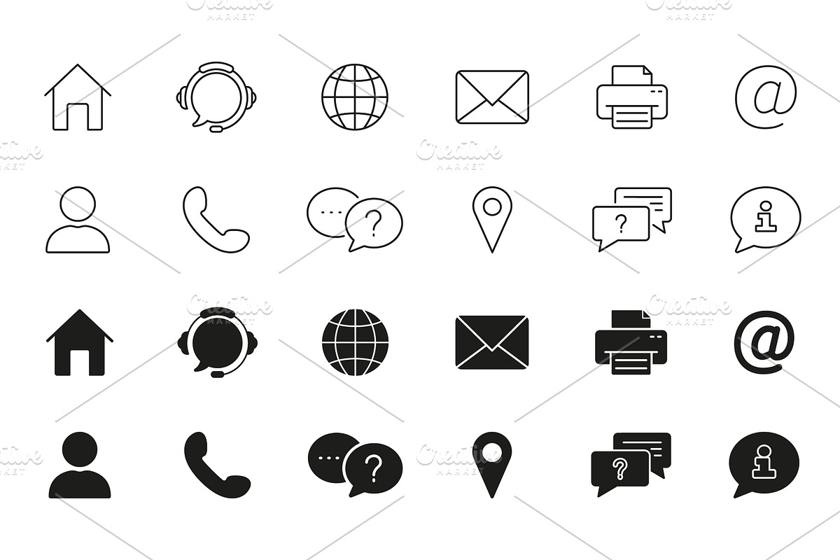 Communication, Contact, Online Icons, an Object Illustration by Vector Creator