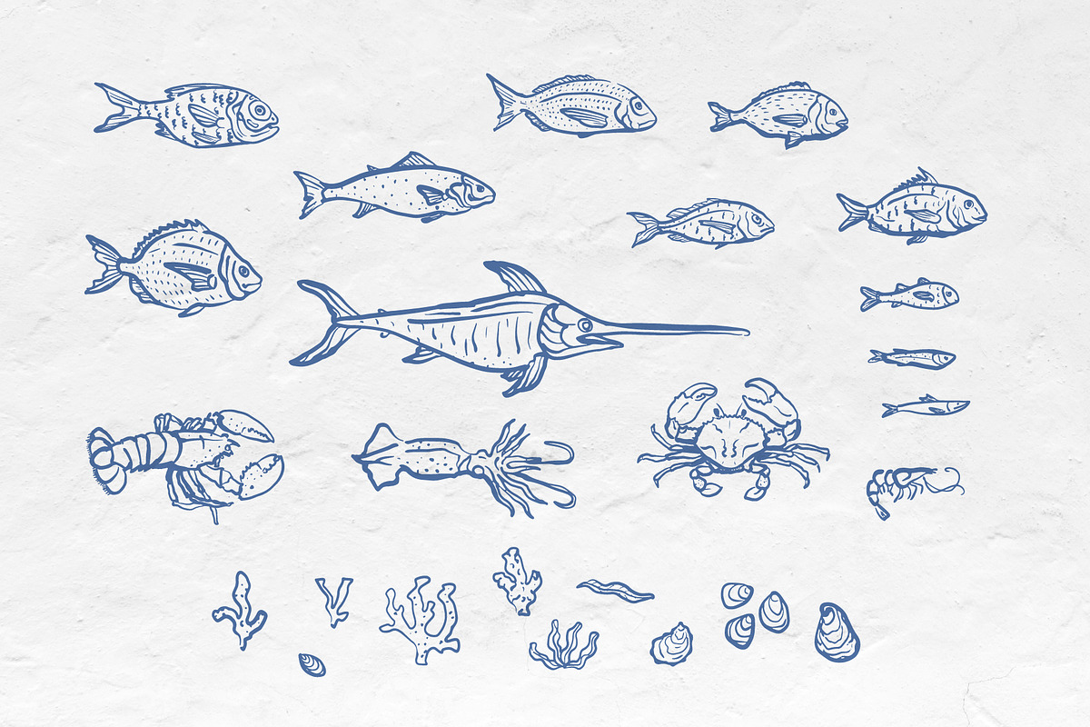 Sea Creatures Set, an Illustration by Checks & Dots (Photo 2 of 4)