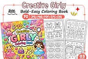 Creative Girly Coloring Pages, a Decorative Illustration by Design Station (Thumbnail 1 of 4)