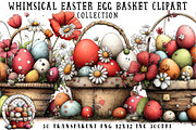 Whimsical Easter Egg Basket Clipart, an Illustration by OK Design (Thumbnail 1 of 6)
