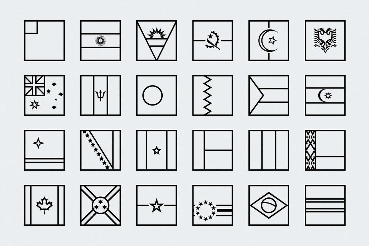 Outline square world flags, a Graphic by Xinh Studio (Photo 1 of 5)
