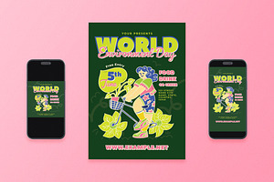 World Environment Day Flyer Set, a Flyer Template by Aiyari Graphic