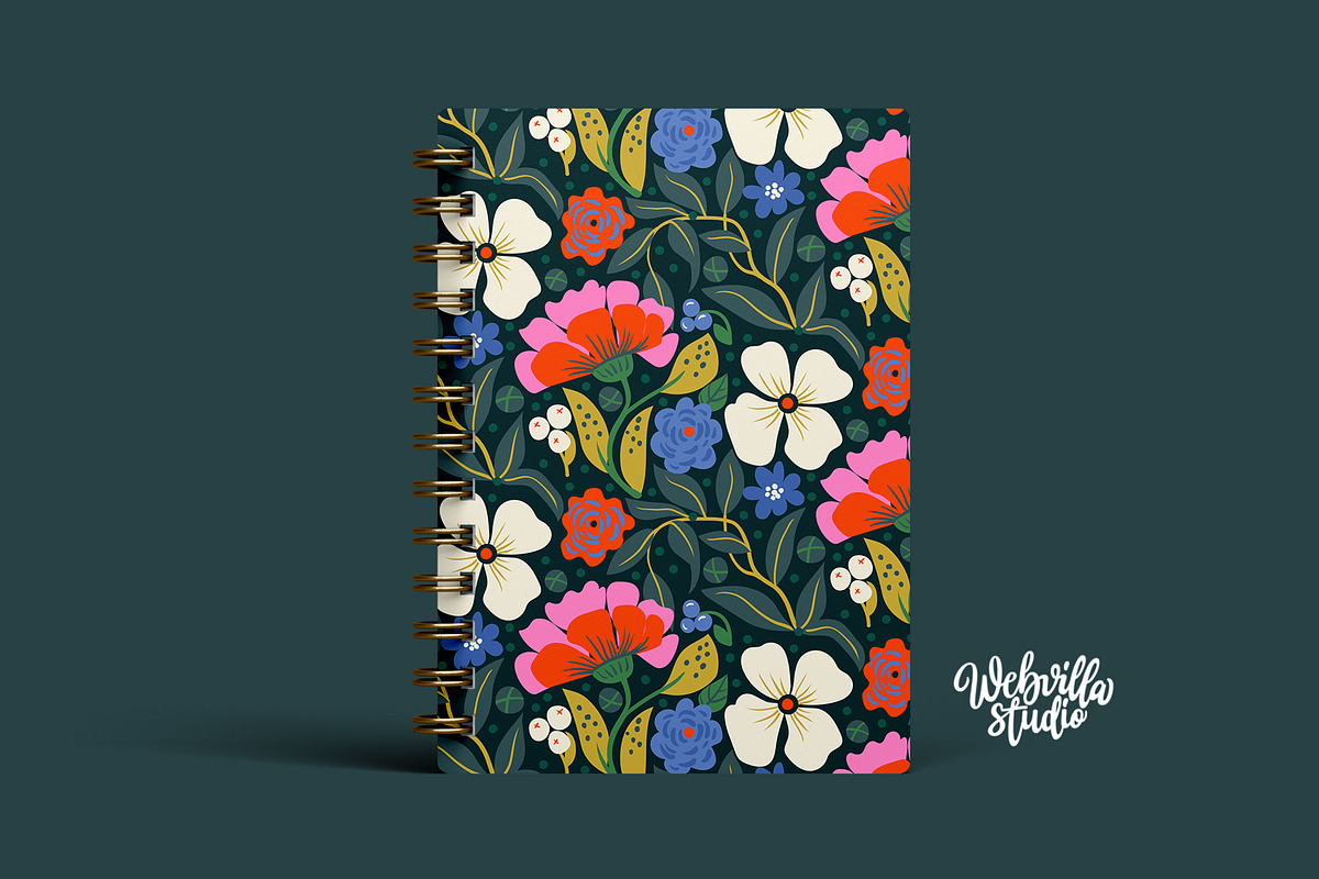 Folk Bloom Garden Pattern, a Pattern Graphic by Bloomart Studio (Photo 3 of 5)