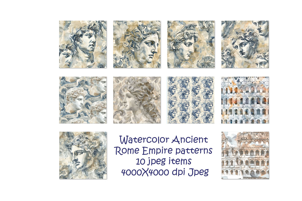 Ancient Rome empire watercolor color, a Decorative Illustration by SketchArtStudio (Photo 1 of 3)