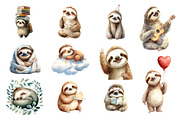 Kawaii Cute Sloth Sublimation, an Illustration by Design Market (Thumbnail 2 of 3)