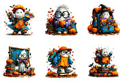 Halloween ghost student Clipart, a Seasonal Illustration by CreationArt (Thumbnail 5 of 7)