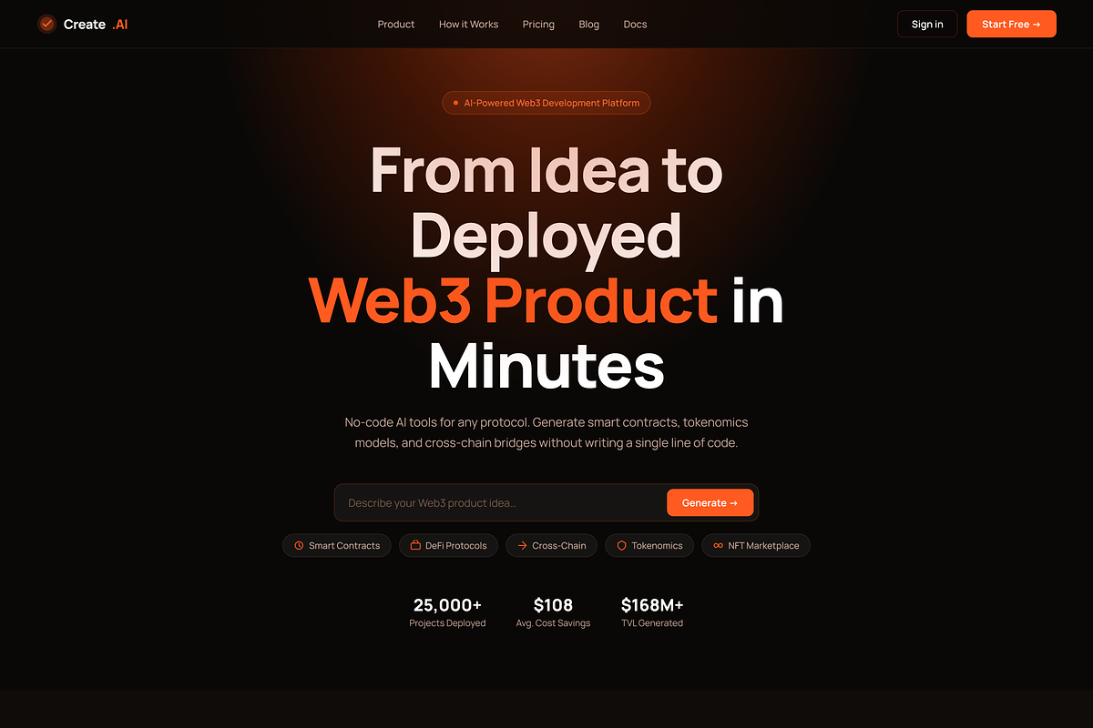 Create - AI & Web 3 Landing Page, a Landing Page Template by Hammad Arif (Photo 2 of 2)