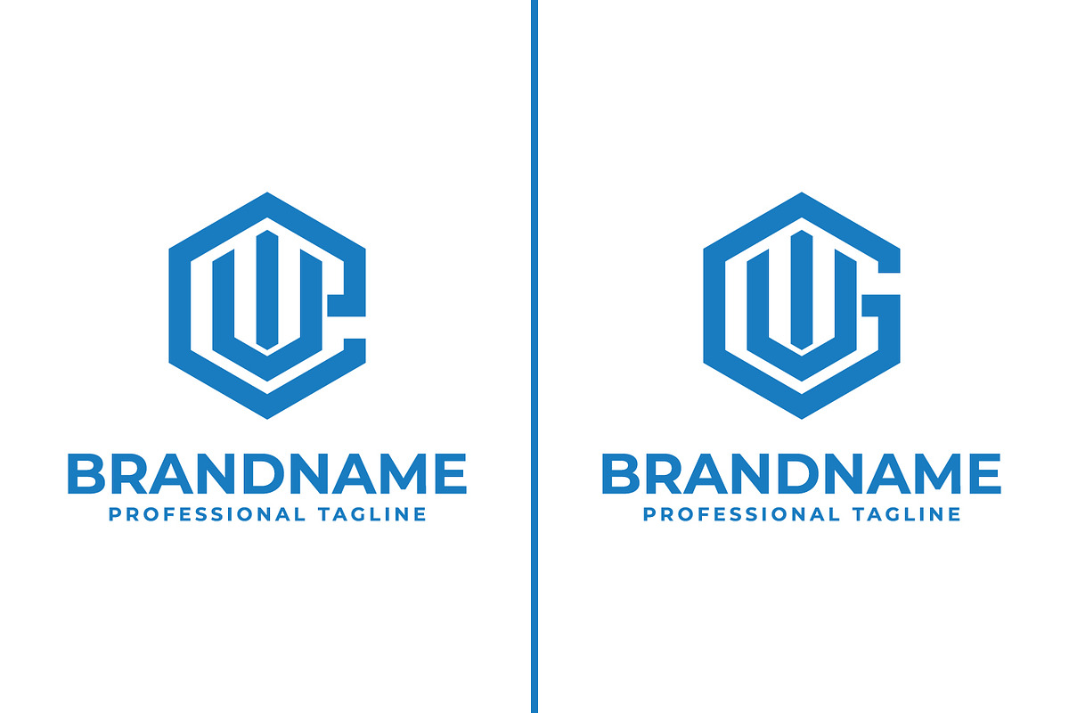 Letters EUI and GUI Hexagon Logo, a Branding & Logo Template by Pray Art Design Studio