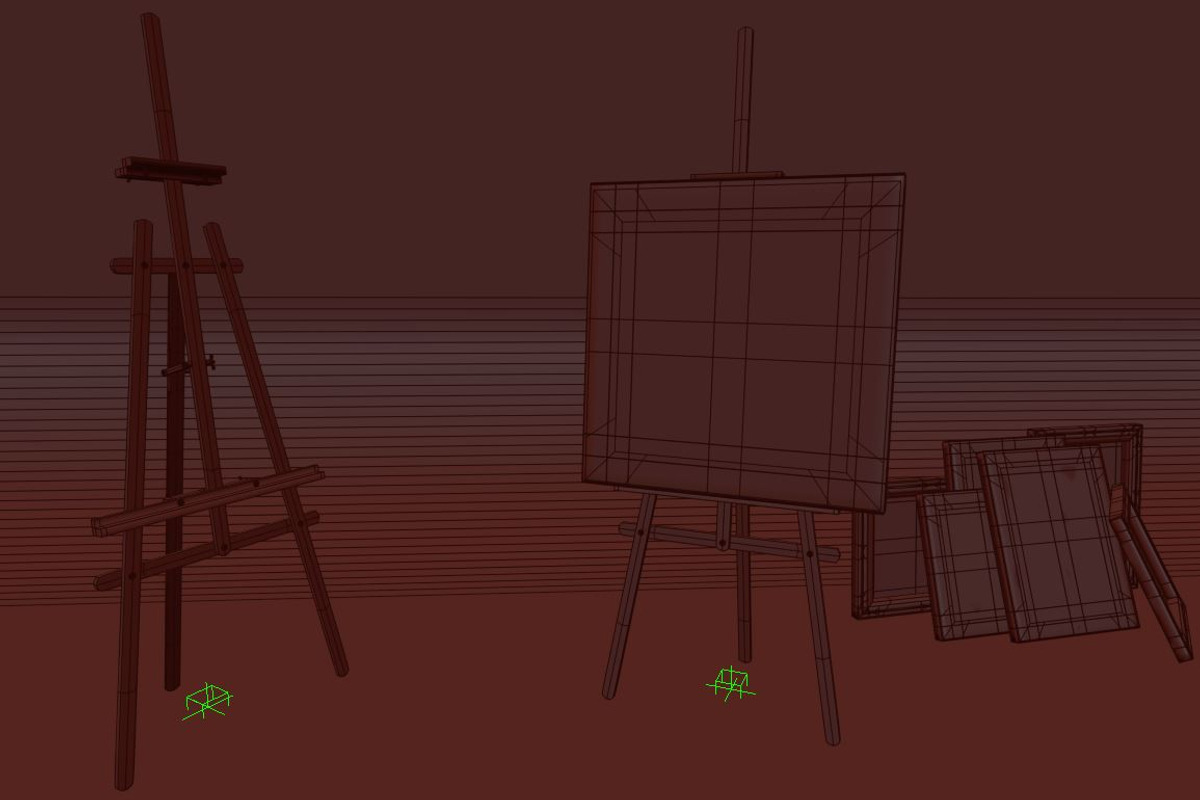 Artists Easel & Canvas, an Object 3D Model by kjpargeterimages (Photo 4 of 6)