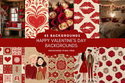 Happy Valentine's Day Backgrounds, a Background Graphic by NadiaTheronArt (Thumbnail 1 of 5)