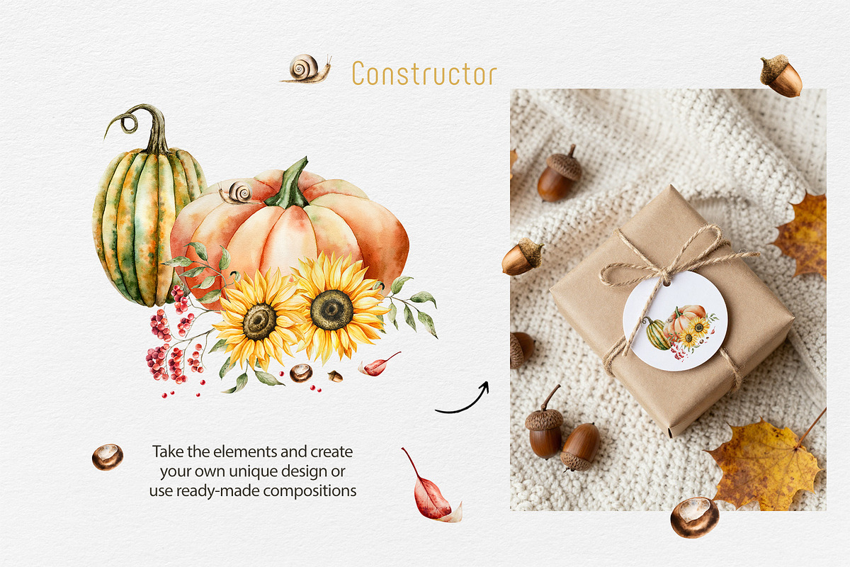 COSY AUTUMN - Watercolor collection, a Seasonal Illustration by Navenzeles (Photo 3 of 14)