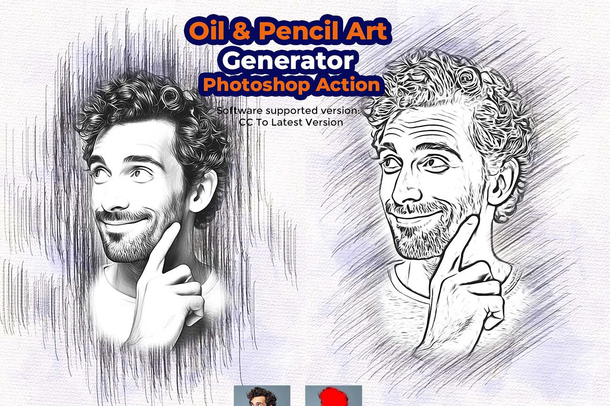 Oil & Pencil Art Generator Photoshop, an Action Add-On by Studio Retouch (Photo 1 of 13)
