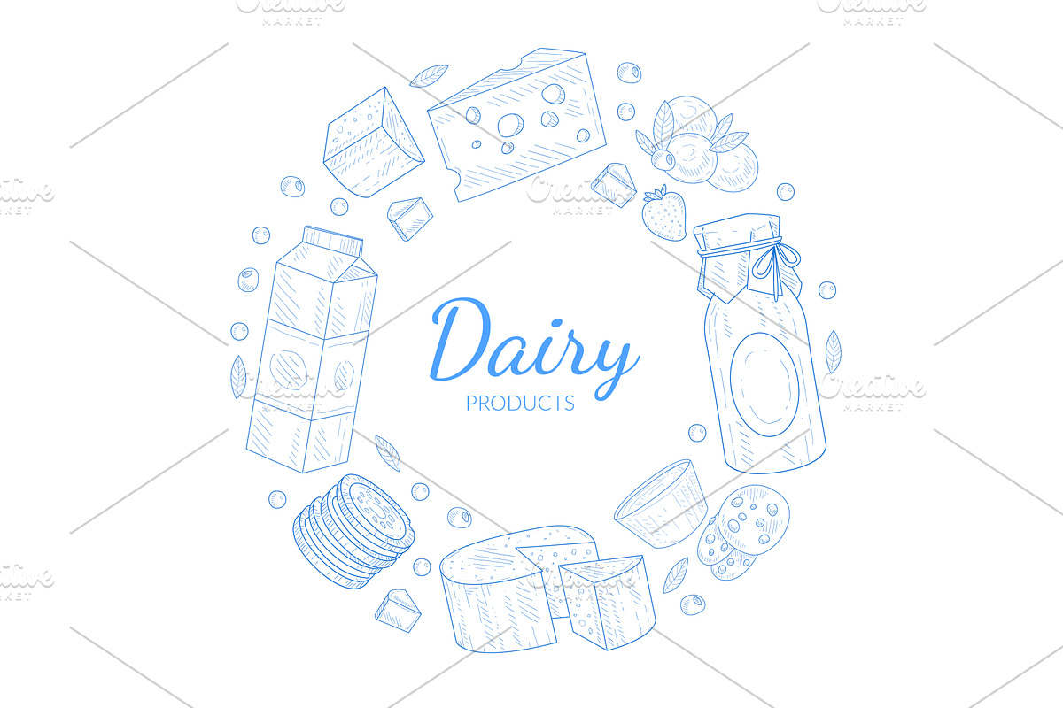 Dairy Products Banner Template, a Food Illustration by TopVectors