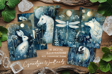 Cyanotype Woodland Paintings