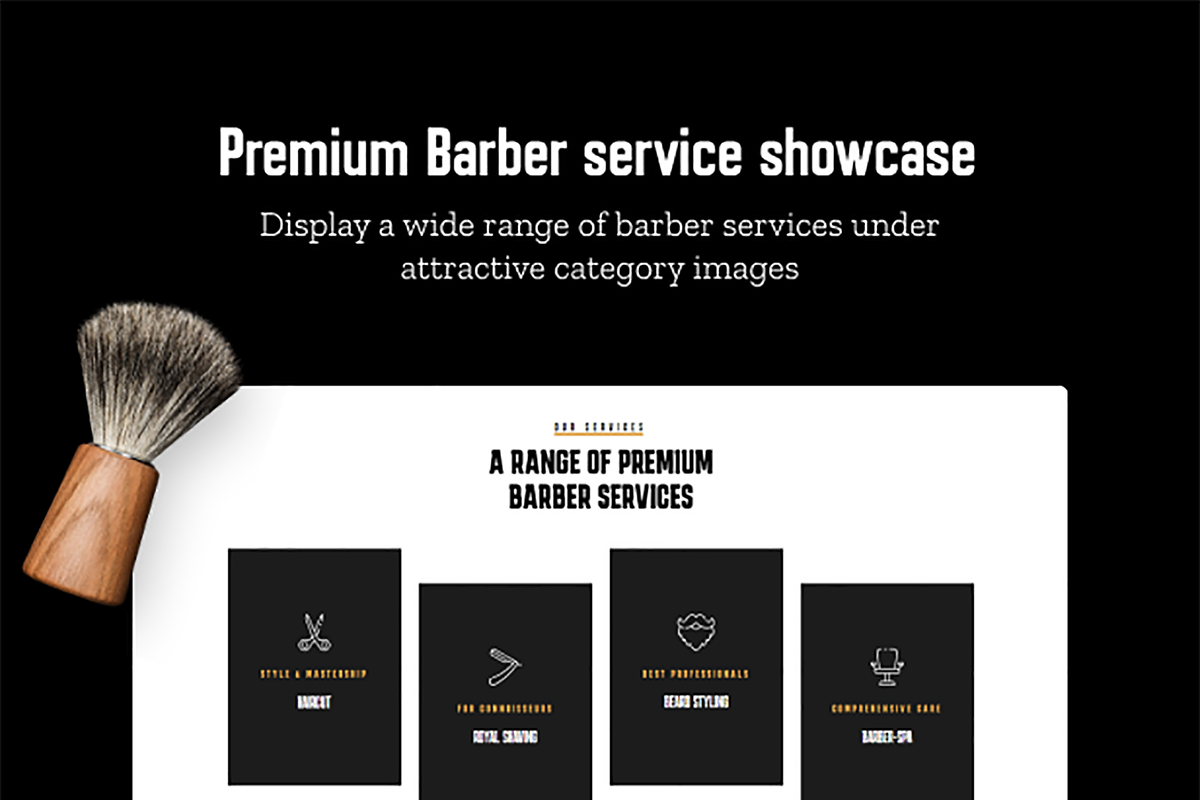 Ap Barbero Hairsalon Shopify Theme, a Landing Page Template by apollotheme (Photo 3 of 9)