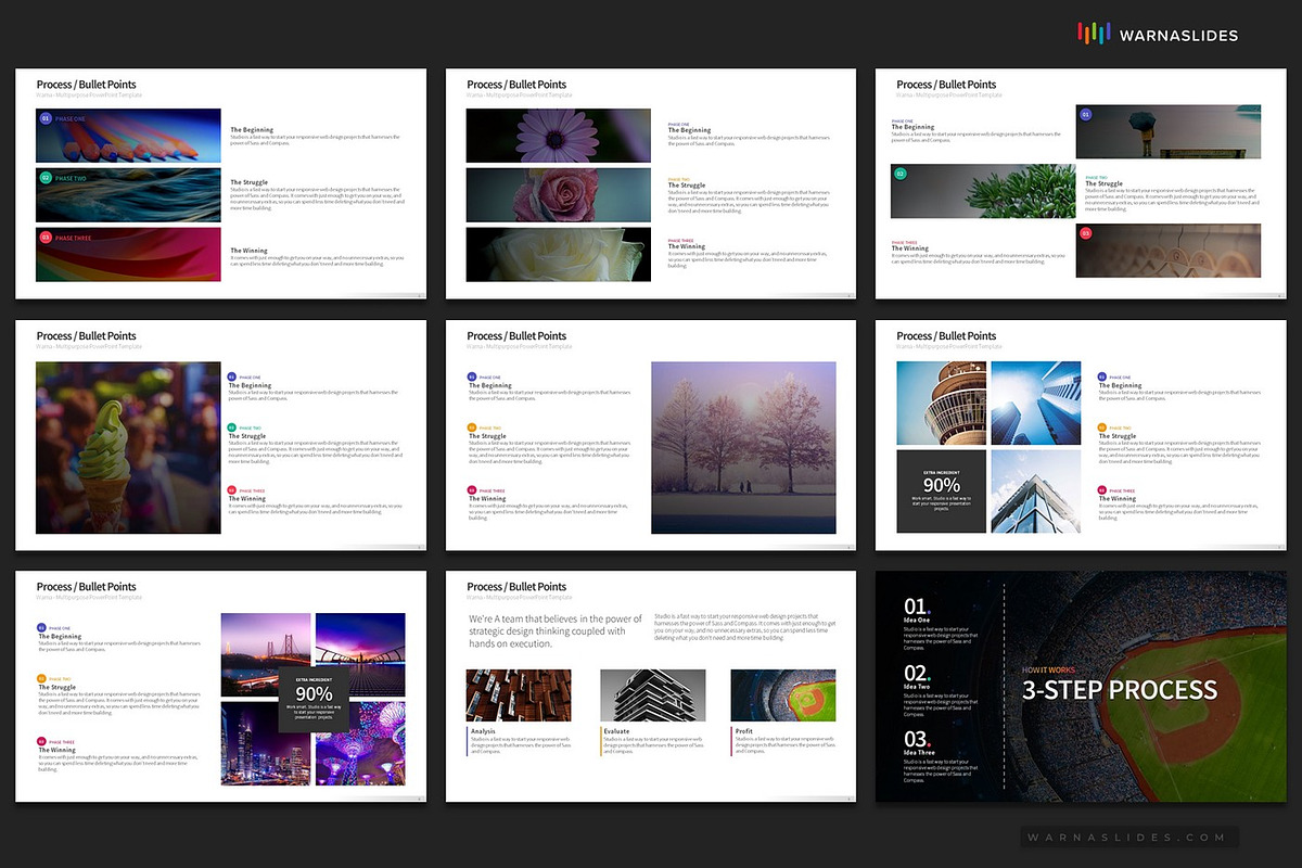 3 Bullet Points PowerPoint Templates, a Presentation Template by Warna Works (Photo 4 of 24)