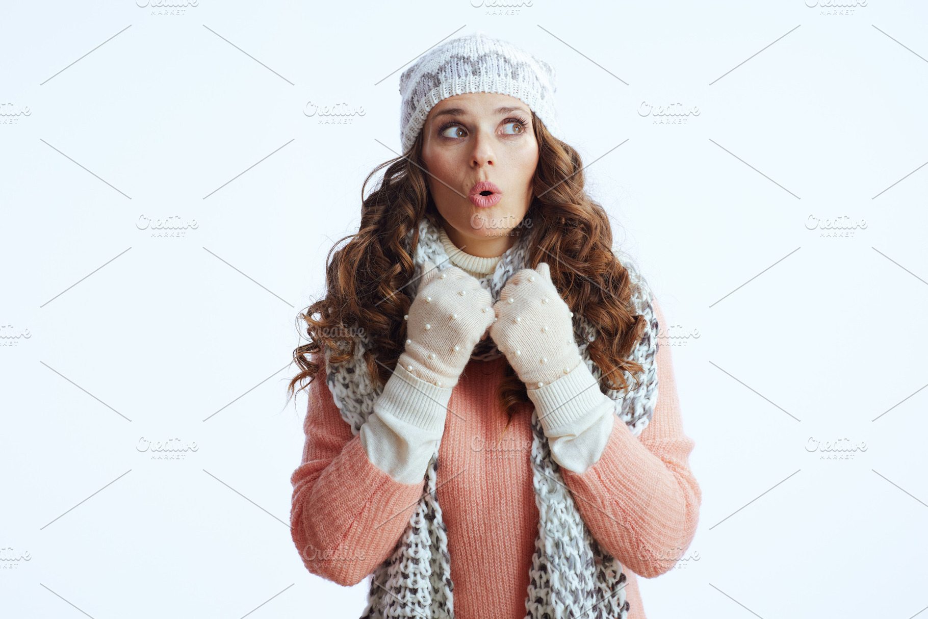 surprised trendy female looking on copy space, a Person Photo by Alliance Images