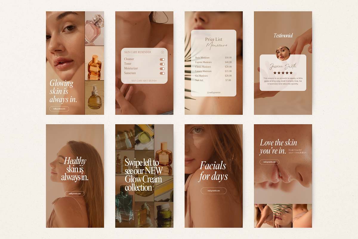 Golden Hour Instagram Beauty Posts, a Social Media Template by GlamWebDesigns (Photo 5 of 7)