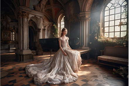 romantic woman in beautiful dress in, a Beauty & Fashion Photo by Neirfy
