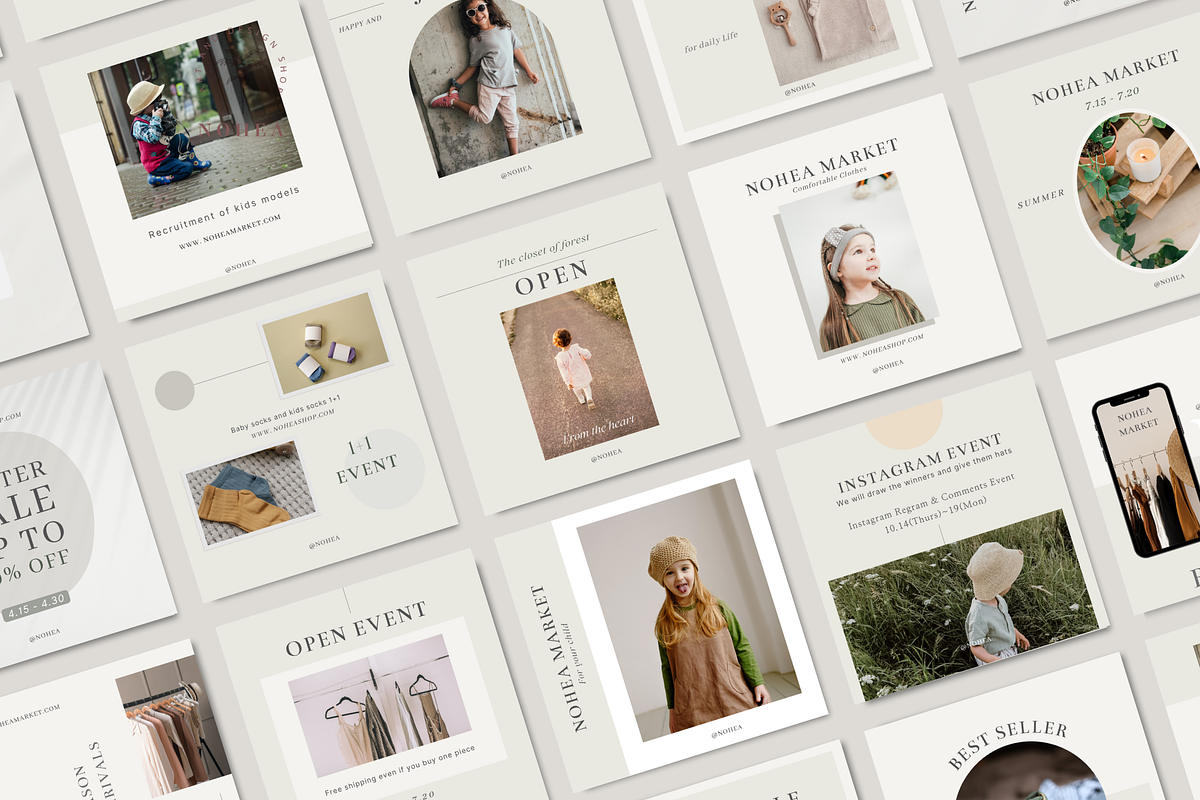 Baby Clothing Instagram Templates, a Social Media Template by NoheaDesignShop (Photo 2 of 11)