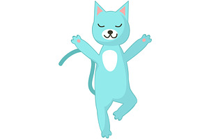Yoga cat in tree asana vector cute