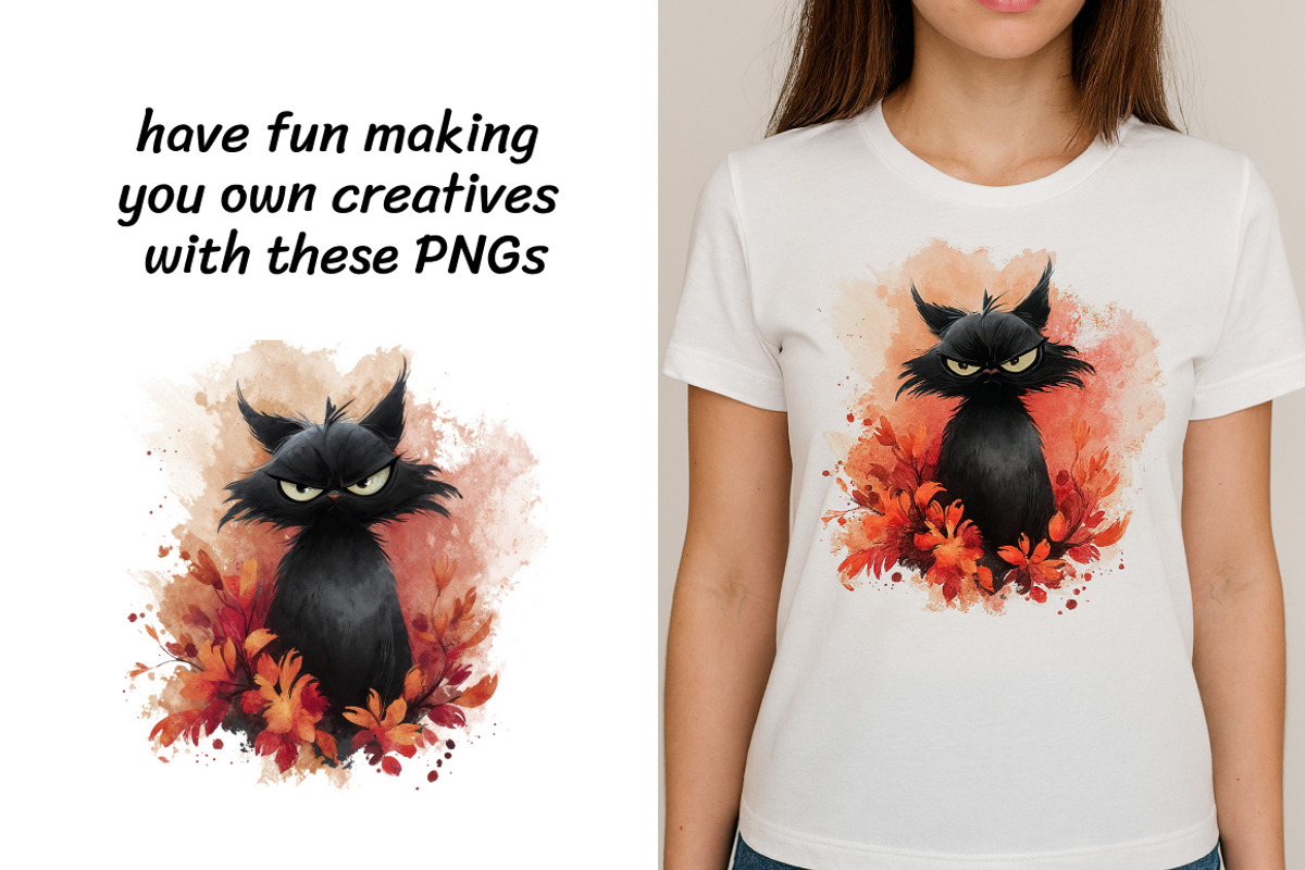 Watercolor Autumn Cat Clipart Bundle, an Animal Illustration by InkyQueenArt (Photo 3 of 5)