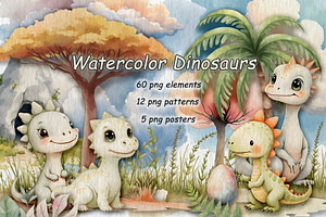Dinosaurs Watercolor Collection