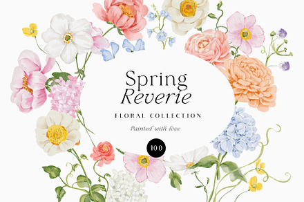 watercolor spring summer garden set, a Decorative Illustration by Grace Noboa Illustrations