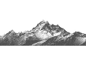 Mountain with halftone stipple