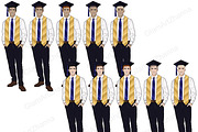 Graduation Girls Clipart, an Education Illustration by GlamArtZhanna (Thumbnail 10 of 11)