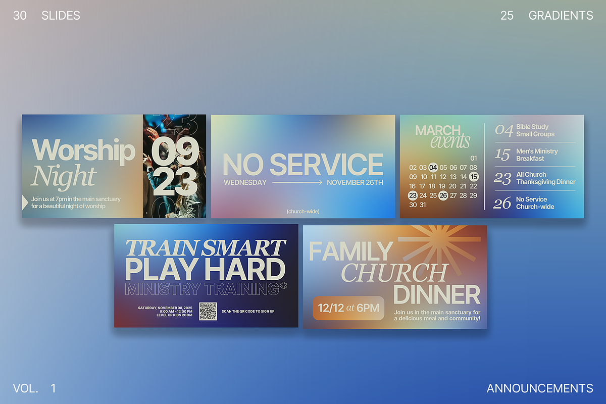Soft Announcement Slides + Gradients, a Presentation Template by JD Designs (Photo 8 of 8)