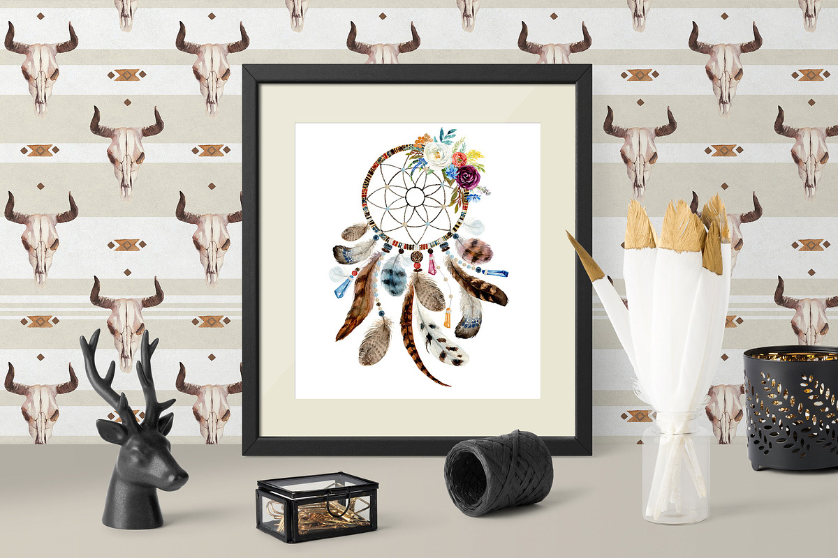 Watercolor Boho Wild Floral Set, a Decorative Illustration by Veris Studio (Photo 12 of 16)