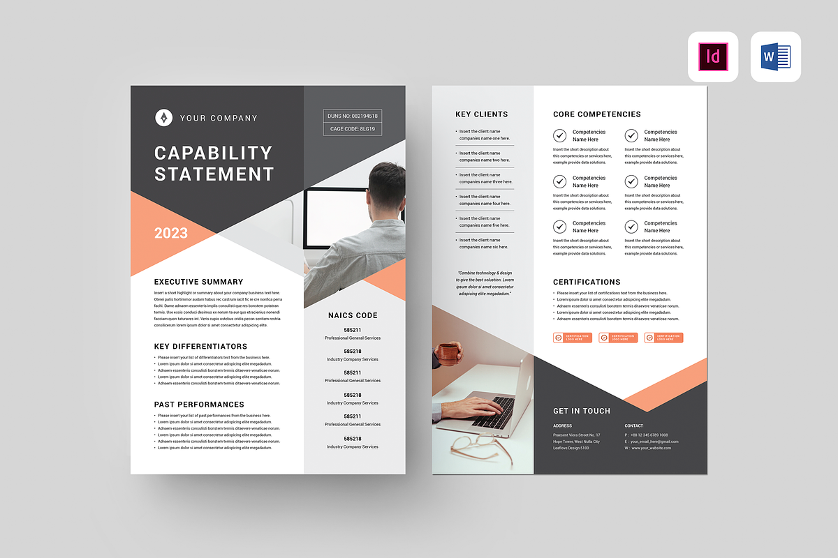 Capability Statement | Word & Indd, a Flyer Template by Leaflove (Photo 1 of 5)