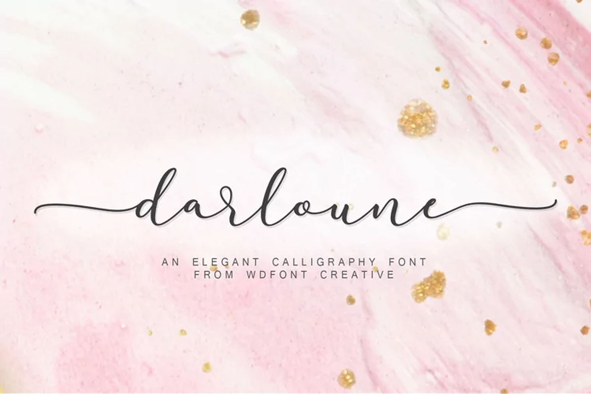 Darloune | An Elegant Calligraphy, a Script Font by WDfont (Photo 1 of 5)