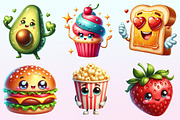 Watercolor Food Character Clipart, a Graphic by CitraGraphics (Thumbnail 2 of 4)