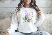 Pastel Purple Butterflies PNG, an Illustration by Watercolor design (Thumbnail 7 of 12)