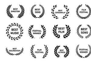 Awards logotype. Film award wreaths