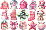 Pink Christmas Clipart, an Illustration by Pixels.Craft (Thumbnail 1 of 7)