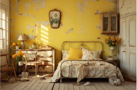 In need of repair Room yellow shabby, an Architecture Photo by Ylivdesign
