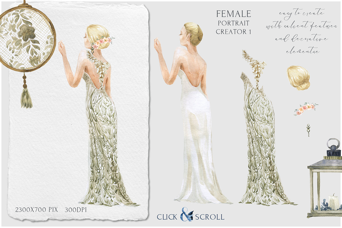 -20% Boho Wedding Portrait Creator, a Decorative Illustration by Cat In Colour (Photo 4 of 12)